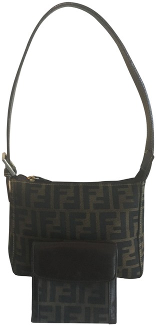 Fendi Mini Bag Vintage and Wallet Zucca Brown Canvas Satchel 