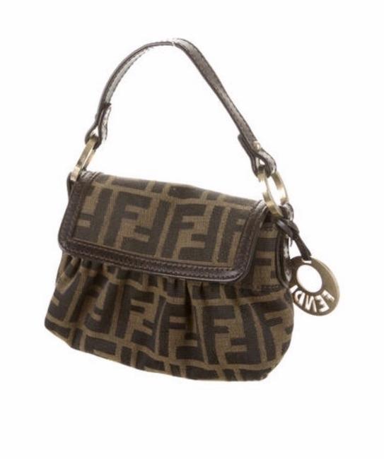 Fendi Flap Mini Chef Brown Leather Hobo Bag 