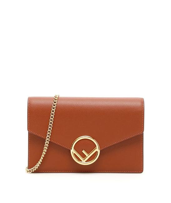Fendi Mini Cr New Ff Brown Leather Cross Body Bag 