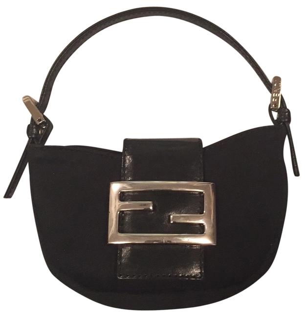 Fendi Croissant Black Neoprene Clutch 