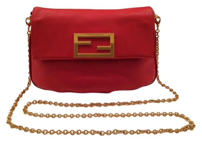 Fendi Mini Mia Pouchette Red Red Cross Body Bag 