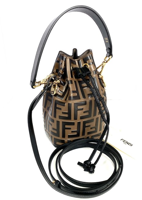 Fendi Mini Mon Tresor Brown Leather Cross Body Bag 