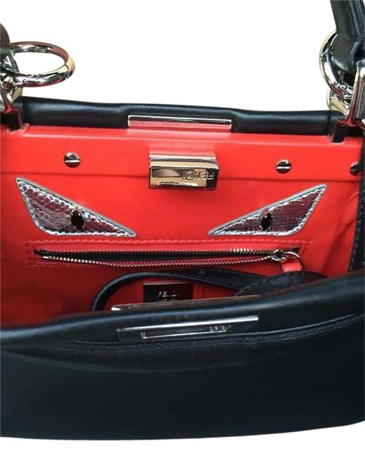 Fendi Mini Monster Peekaboo Black Leather Cross Body Bag 
