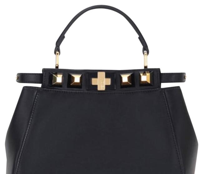 Fendi Mini Peekaboo Black Lambskin Cross Body Bag 