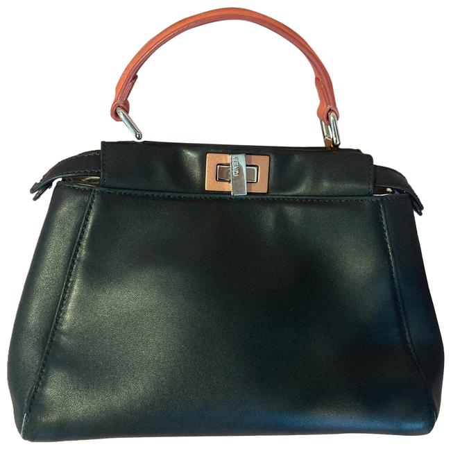 Fendi Mini Peekaboo Black Nappa Leather Satchel 