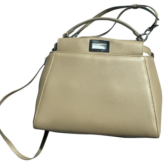 Fendi Mini Peekaboo Handbag In Dove Gray Nappa Cross Body Bag 