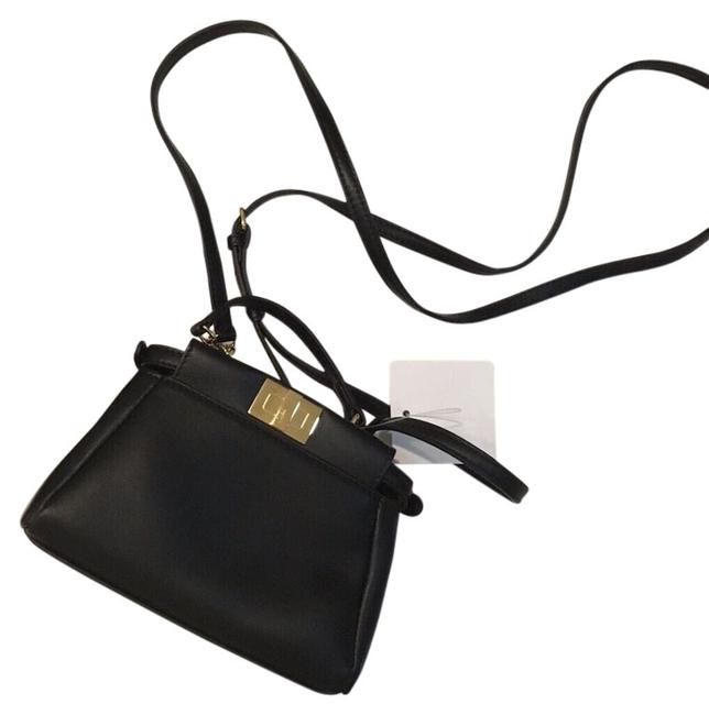 Fendi Mini Per Ka Boo Black Nappa Leather Cross Body Bag 