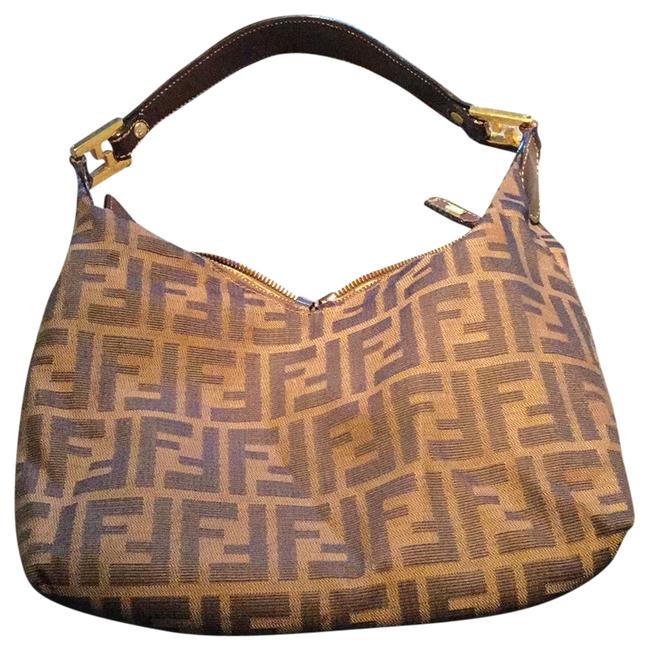 Fendi Shoulder Bag Mini Brown Cloth Satchel 