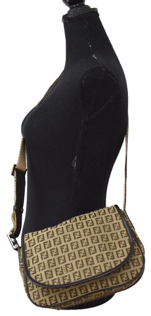 Fendi Mini Zucca Brown Canvas Cross Body Bag 