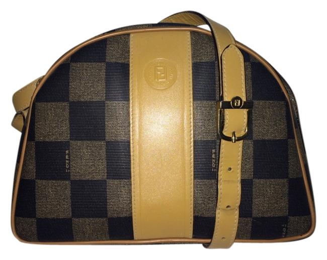 Fendi Mint 12 Moon Checkerboard Beauty Cross Body Bag 