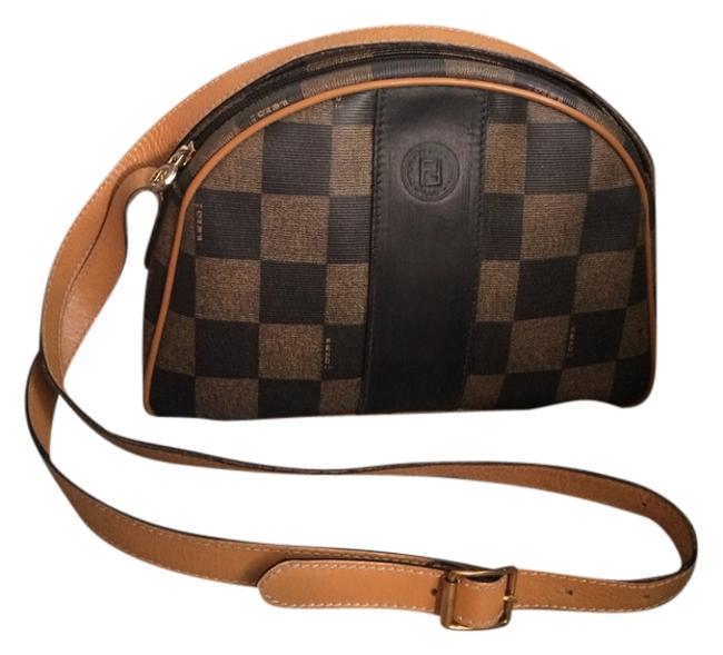 Fendi Mint Checkerboard Tobacco Cross Body Bag 