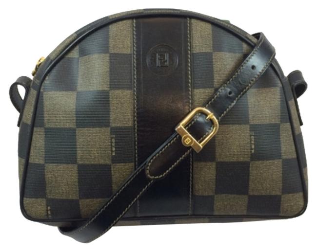 Fendi Minty Check Crescent Cross Body Bag 