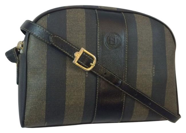 Fendi Minty Med Pequin Gem TobaccoBlack Cross Body Bag 