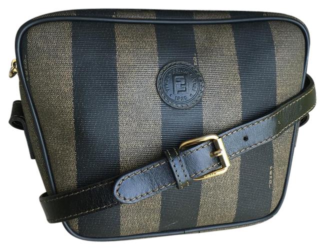 Fendi Minty Pequin Treasure Tobacco Black Cross Body Bag 