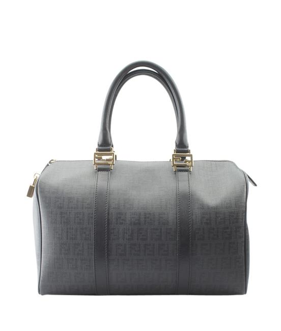 Fendi Monogram 152506 Black Canvas Satchel 