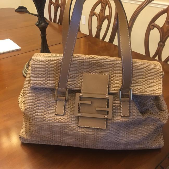 Fendi Monogram Beige Leather and Other Satchel 