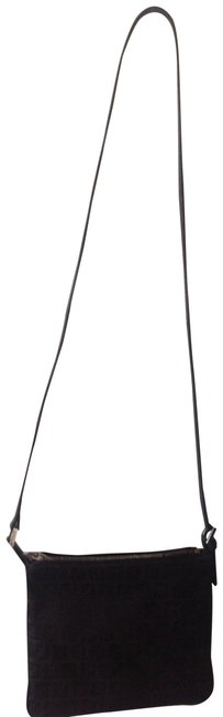 Fendi Monogram Black Canvas Cross Body Bag 