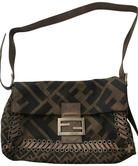 Fendi Monogram Brown Canvas Cross Body Bag 