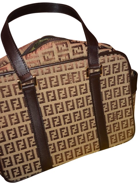 Fendi Monogram Canvas Brown Satchel 