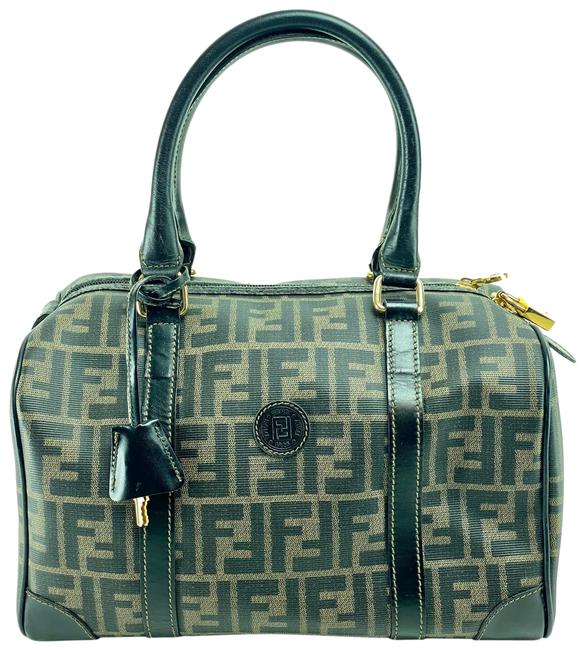 Fendi Monogram Ff Zucca Boston Doctors 4fa516 Brown Coated Canvas Satchel 
