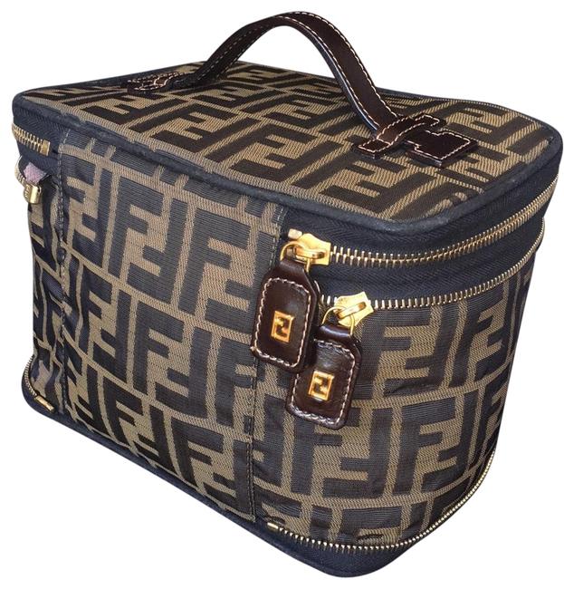 Fendi Monogram Foldable Biege Canvas Clutch 