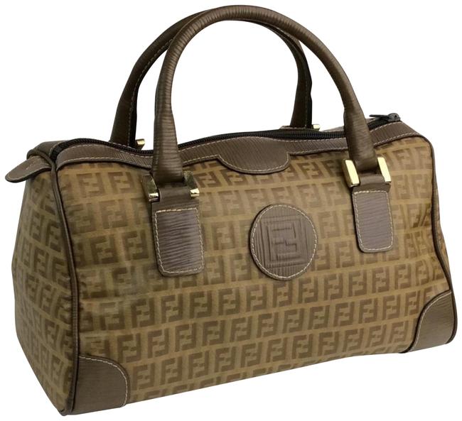 Fendi Monogramed Biege Pvc Satchel 