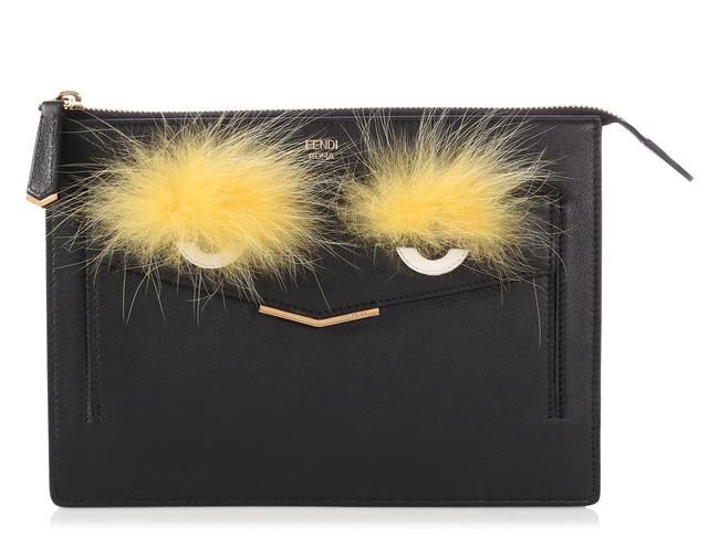 Fendi Monster Black Leather Cross Body Bag 