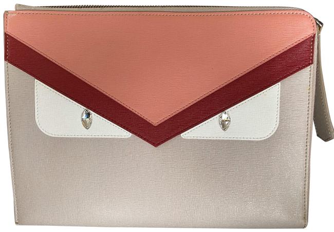 Fendi Monster Eyes Multicolor Leather Clutch 