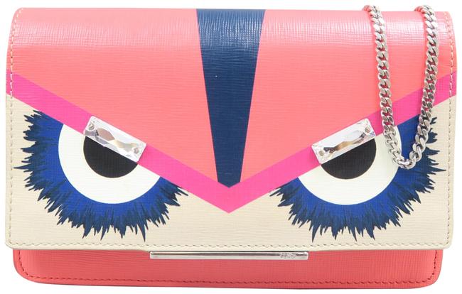 Fendi Wallet on Chain Monster Pink Calfskin Cross Body Bag 
