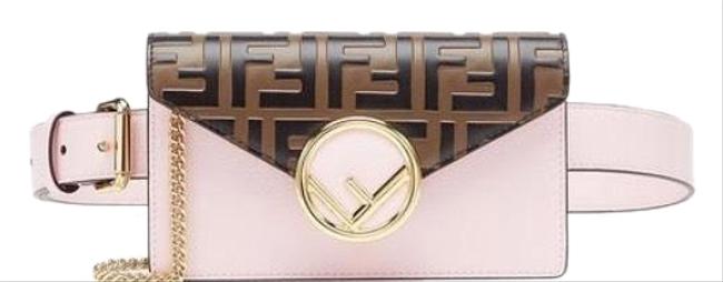 Fendi Belt Multi Color Ff Pink Leather Cross Body Bag 