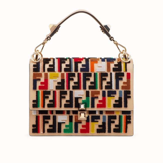 Fendi Multicolor and Fabric Leather Cross Body Bag 