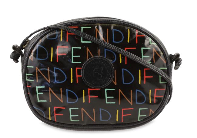 Fendi Multicolor Black Vinyl Cross Body Bag 