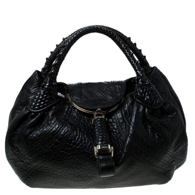 Fendi Nappa Spy Black Leather Hobo Bag 