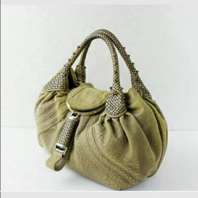 Fendi Nappa Spy Tan Pebbled Leather Hobo Bag 