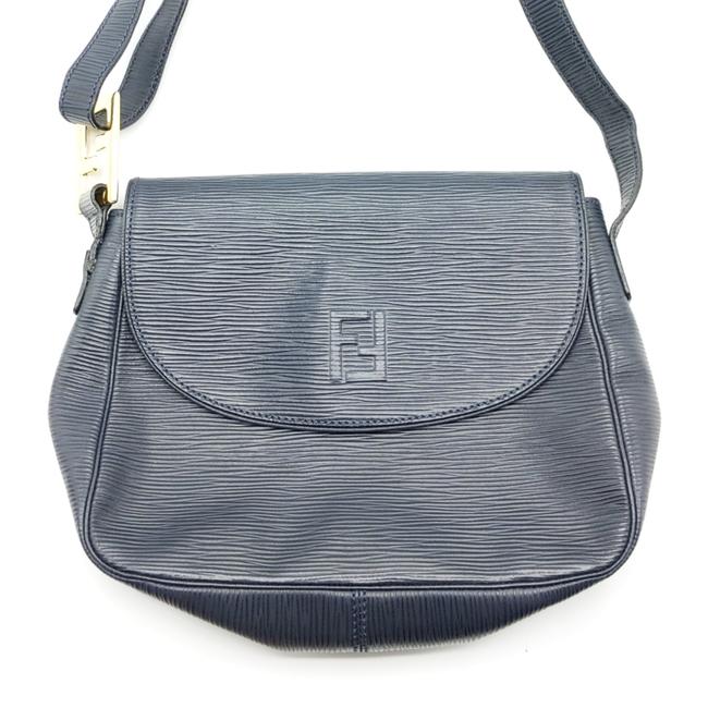 Fendi Navy Leather Cross Body Bag 