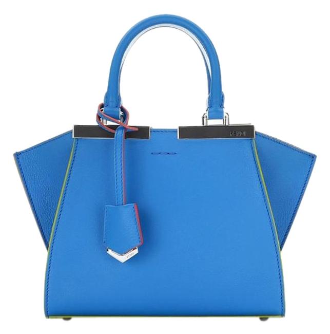 Fendi New Mini 3 Jours Royal Blue Leather Cross Body Bag 