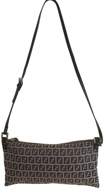 Fendi New Square Blue Canvas and Leather Cross Body Bag 