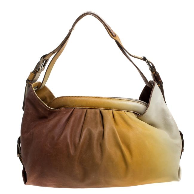 Fendi Ombre YellowBrown Borsa Doctor YellowBrown Leather Hobo Bag 