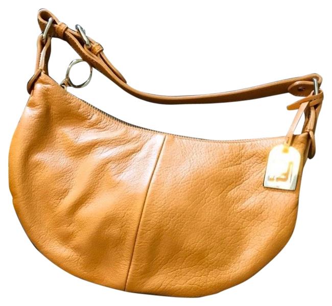 Fendi Orange Leather Hobo Bag 