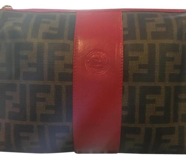 Fendi P Red Leather Cross Body Bag 