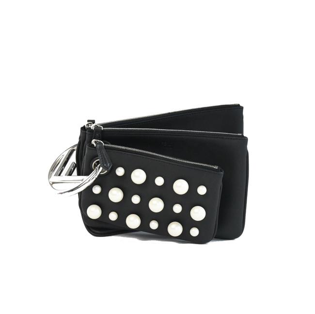 Fendi Pearl Black Leather Clutch 