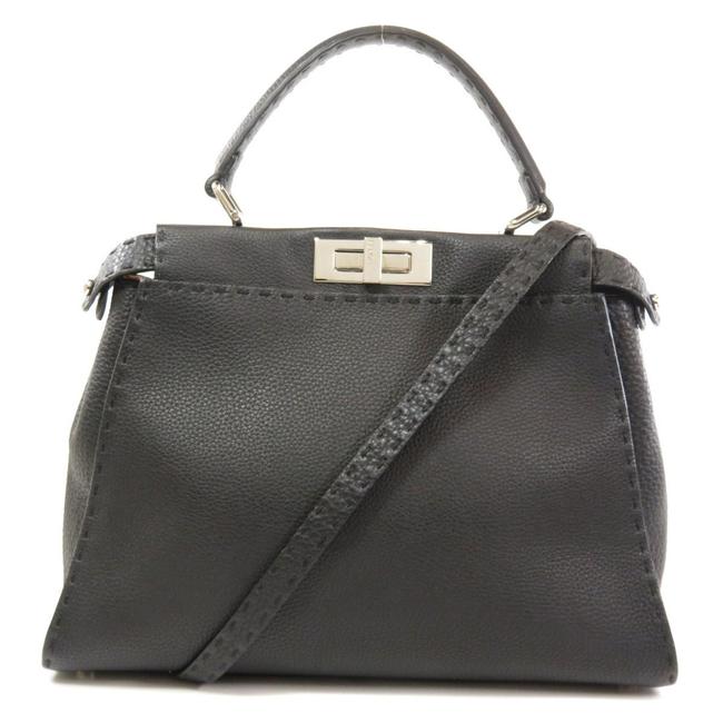 Fendi Peekaboo 2way Handbag Calf Ladies Black Satchel 