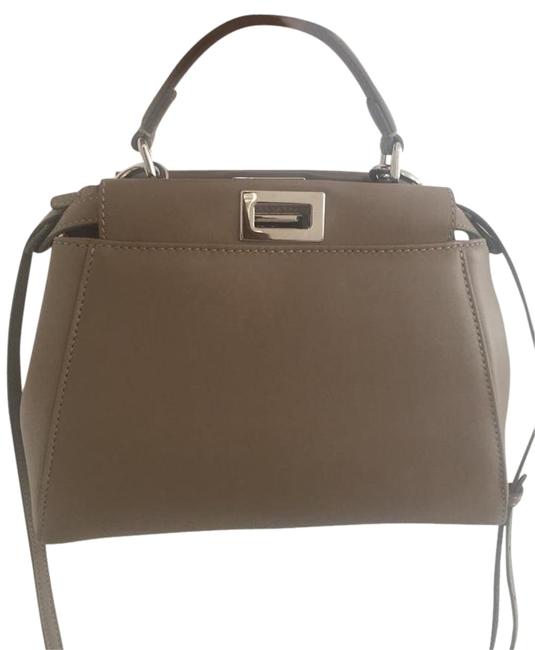 Fendi Peekaboo Beige Lambskin Cross Body Bag 