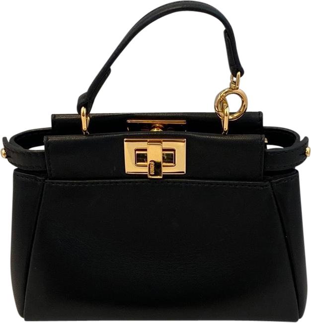 Fendi Peekaboo Micro Black Leather Satchel 