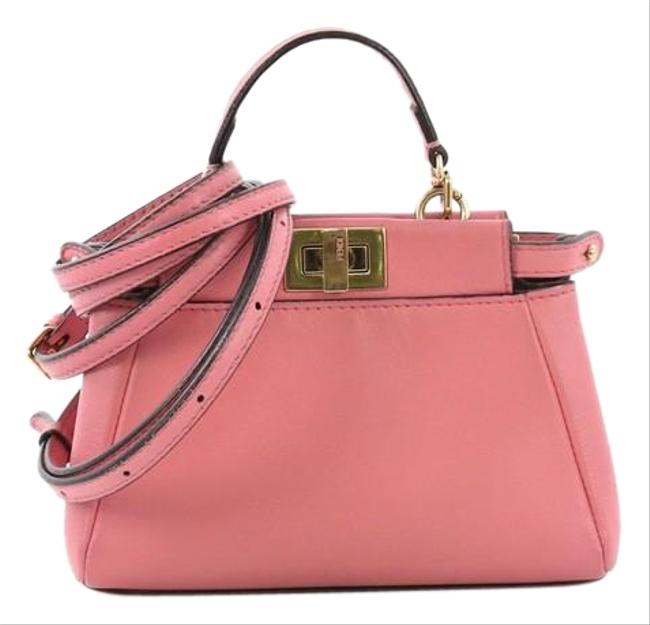 Fendi Peekaboo Micro Pink Leather Satchel 