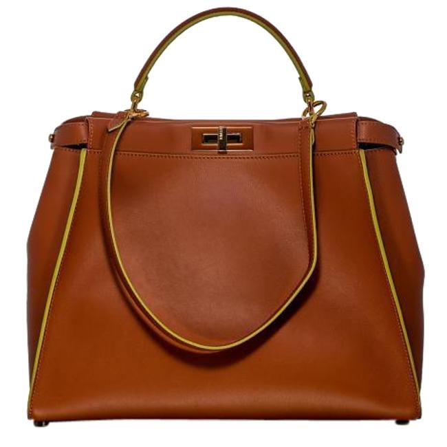 Fendi Peekaboo Natural Green Satchel 