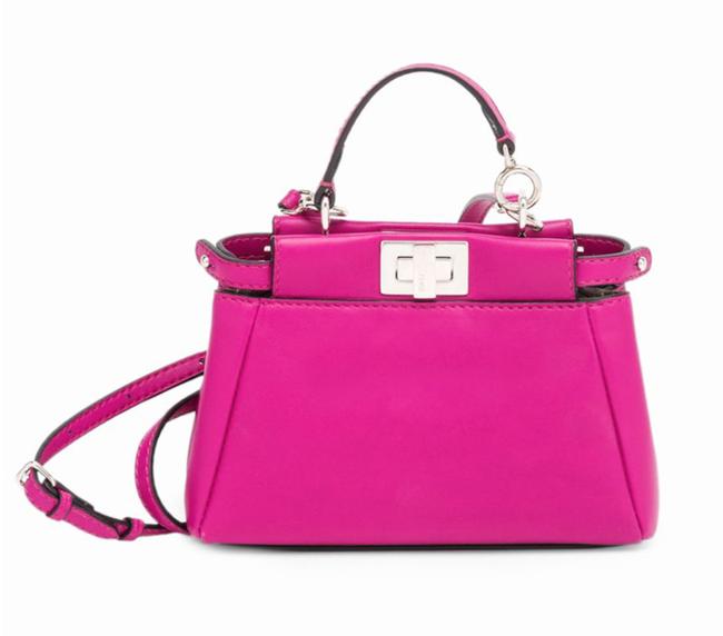 Fendi Peekaboo Pink Leather Satchel 