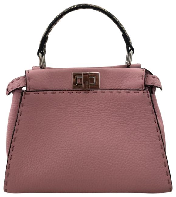 Fendi Peekaboo Selleria Pink Leather Satchel 
