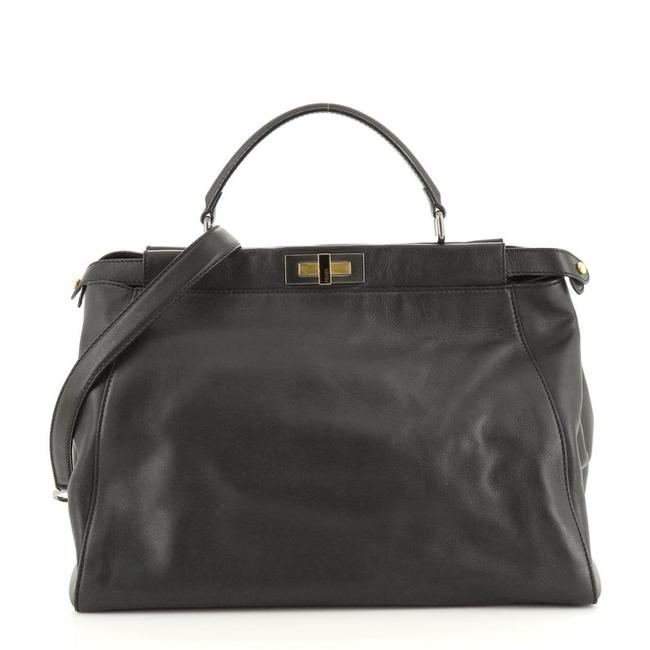 Fendi Peekaboo Soft Large Black Leather Satchel 