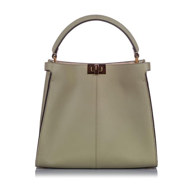 Fendi Peekaboo X lite Gray Leather Satchel 